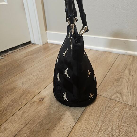 NWOT Talbots Small Embroidered Dragonfly Bucket Tote - Picture 3 of 7